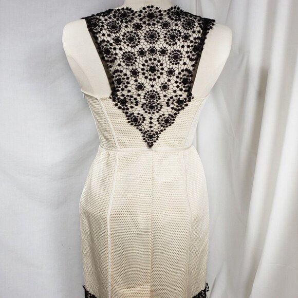 $499 Max Mara Sportmax Ivory Mid-length Dress With LACE **IT 48, US 14 - Picture 6 of 10